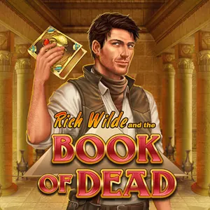 Book of Dead fra Play'n GO: eventyreren Rich Wilde foran en egyptisk tempelvegg